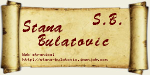 Stana Bulatović vizit kartica